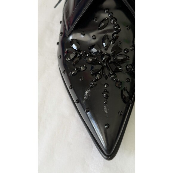 Dolce & Gabbana Black Crystal Oxford Shoes Authenticated Patent Leather Italy Sz main image 9